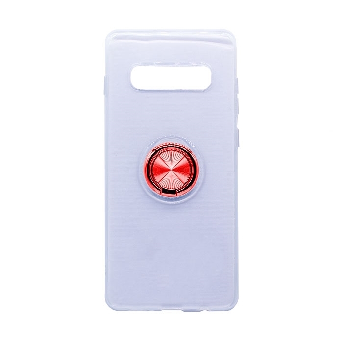 Θήκη Πλάτης Σιλικόνης με Finger Ring για Samsung G975F Galaxy S10 Plus - Χρώμα: Κόκκινο