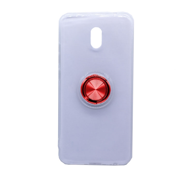Θήκη Πλάτης Σιλικόνης με Finger Ring για Xiaomi Redmi Note 8 - Χρώμα: Κόκκινo