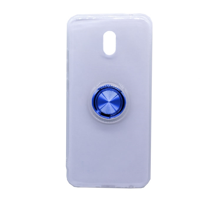 Θήκη Πλάτης Σιλικόνης με Finger Ring για Xiaomi Redmi Note 8 - Χρώμα: Μπλε