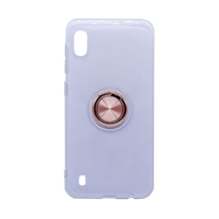 Θήκη Πλάτης Σιλικόνης με Finger Ring για Samsung A105 Galaxy A10 - Χρώμα: Χρυσό Ροζ