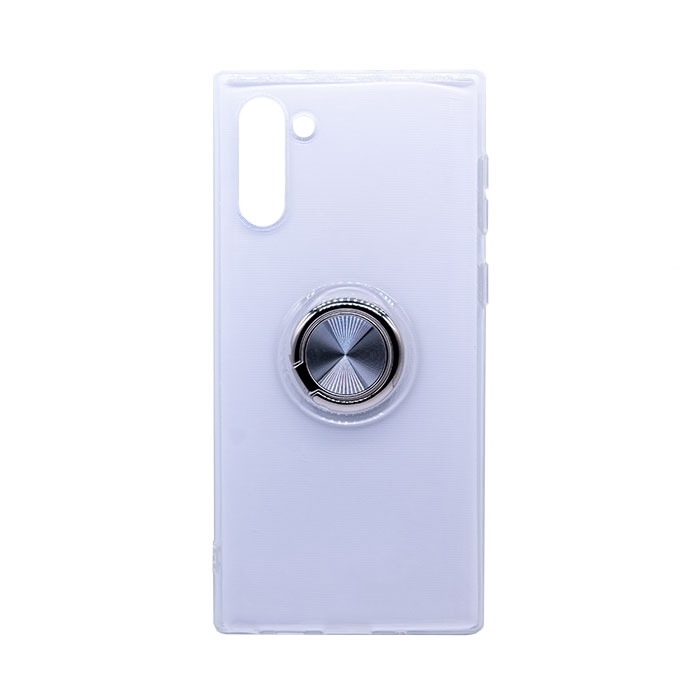 Θήκη Πλάτης Σιλικόνης με Finger Ring για Samsung N970 Galaxy Note 10 - Χρώμα: Ασημί