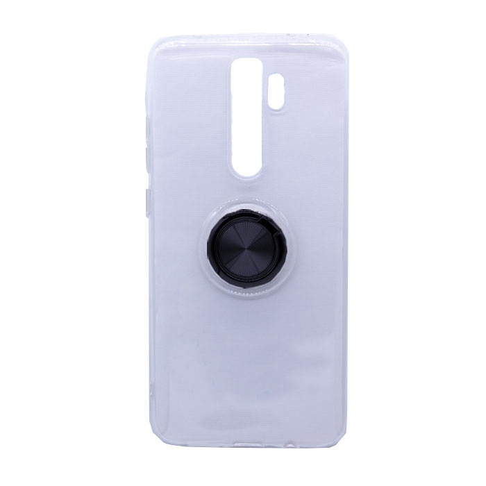 Θήκη Πλάτης Σιλικόνης με Finger Ring για Xiaomi Redmi Note 8 Pro - Χρώμα: Μαύρο