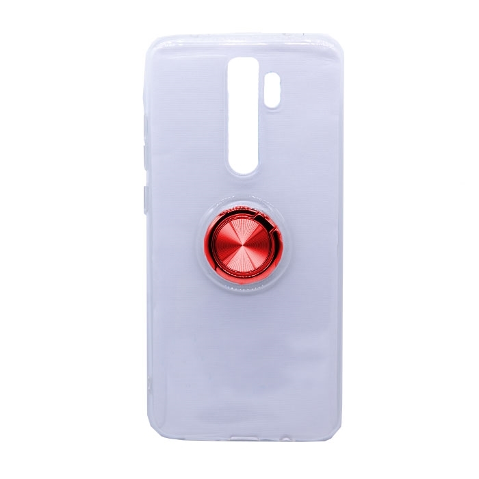 Θήκη Πλάτης Σιλικόνης με Finger Ring για Xiaomi Redmi 8 / 8A - Χρώμα: Κόκκινο