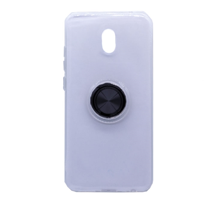 Θήκη Πλάτης Σιλικόνης με Finger Ring για Xiaomi Redmi 8 / 8A - Χρώμα: Μαύρο