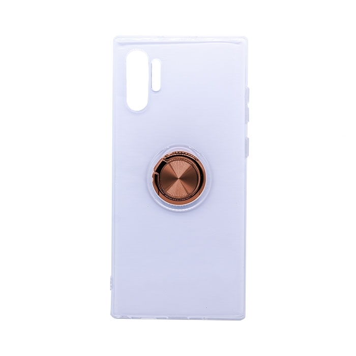 Θήκη Πλάτης Σιλικόνης με Finger Ring για Samsung N975 Galaxy Note 10 Plus - Χρώμα: Χρυσό Ροζ