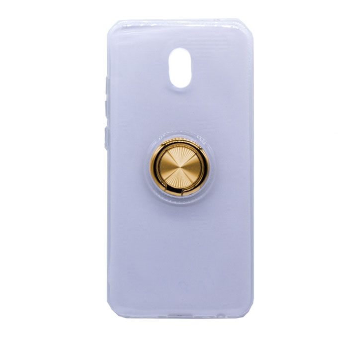 Θήκη Πλάτης Σιλικόνης με Finger Ring για Xiaomi Redmi 8 / 8A - Χρώμα: Χρυσό