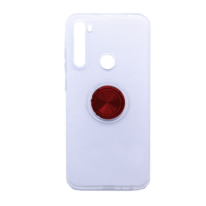 Θήκη Πλάτης Σιλικόνης με Finger Ring για Xiaomi Redmi Note 8 / 8T - Χρώμα: Κόκκινο