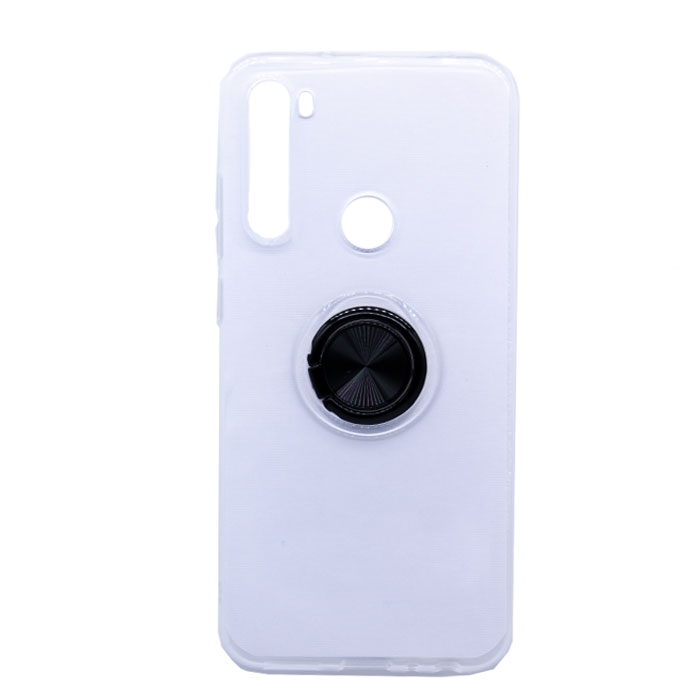 Θήκη Πλάτης Σιλικόνης με Finger Ring για Xiaomi Redmi Note 8 / 8T - Χρώμα: Μαύρο