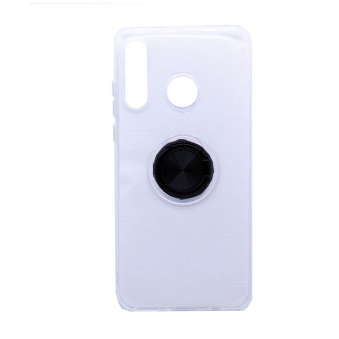 Θήκη Πλάτης Σιλικόνης με Finger Ring για Huawei P30 Lite - Χρώμα: Μαύρο