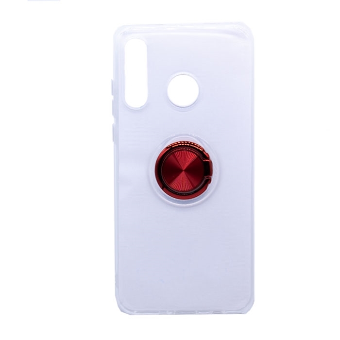 Θήκη Πλάτης Σιλικόνης με Finger Ring για Huawei P30 Lite - Χρώμα: Κόκκινο