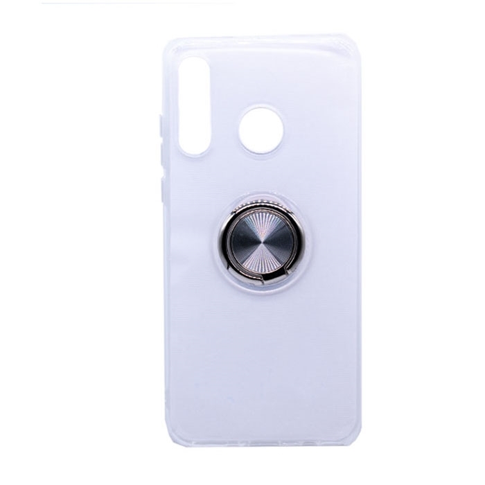 Θήκη Πλάτης Σιλικόνης με Finger Ring για Huawei P30 Lite - Χρώμα: Ασημί