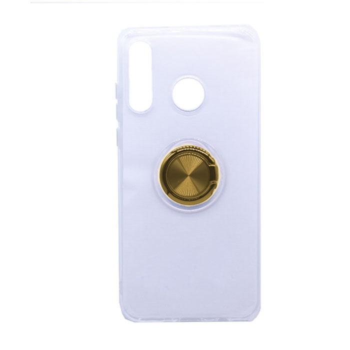 Θήκη Πλάτης Σιλικόνης με Finger Ring για Huawei P30 Lite - Χρώμα: Χρυσό