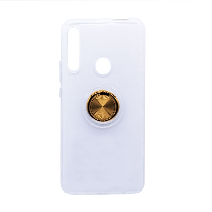 Θήκη Πλάτης Σιλικόνης με Finger Ring για Huawei P Smart Ζ - Χρώμα: Χρυσό