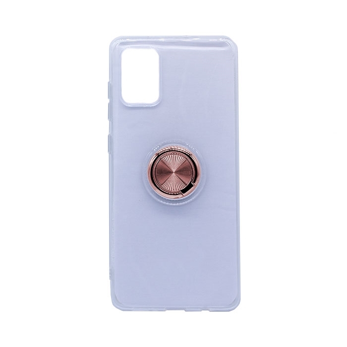 Θήκη Πλάτης Σιλικόνης με Finger Ring για Samsung A715 Galaxy A71 - Χρώμα: Χρυσό Ροζ