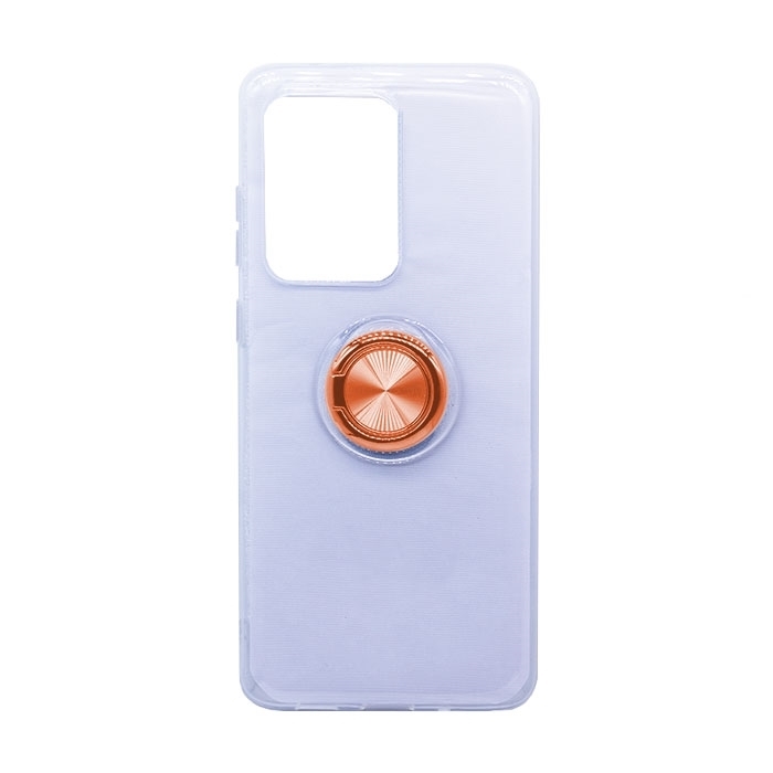 Θήκη Πλάτης Σιλικόνης με Finger Ring για Samsung G988 Galaxy S20 Ultra - Χρώμα: Χρυσό Ροζ