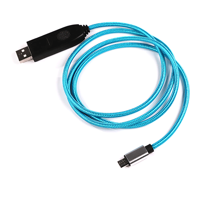 Καλώδιo Φόρτισης και Μεταφοράς Δεδομένων (Micro USB) 1μ - Χρώμα: Μπλέ