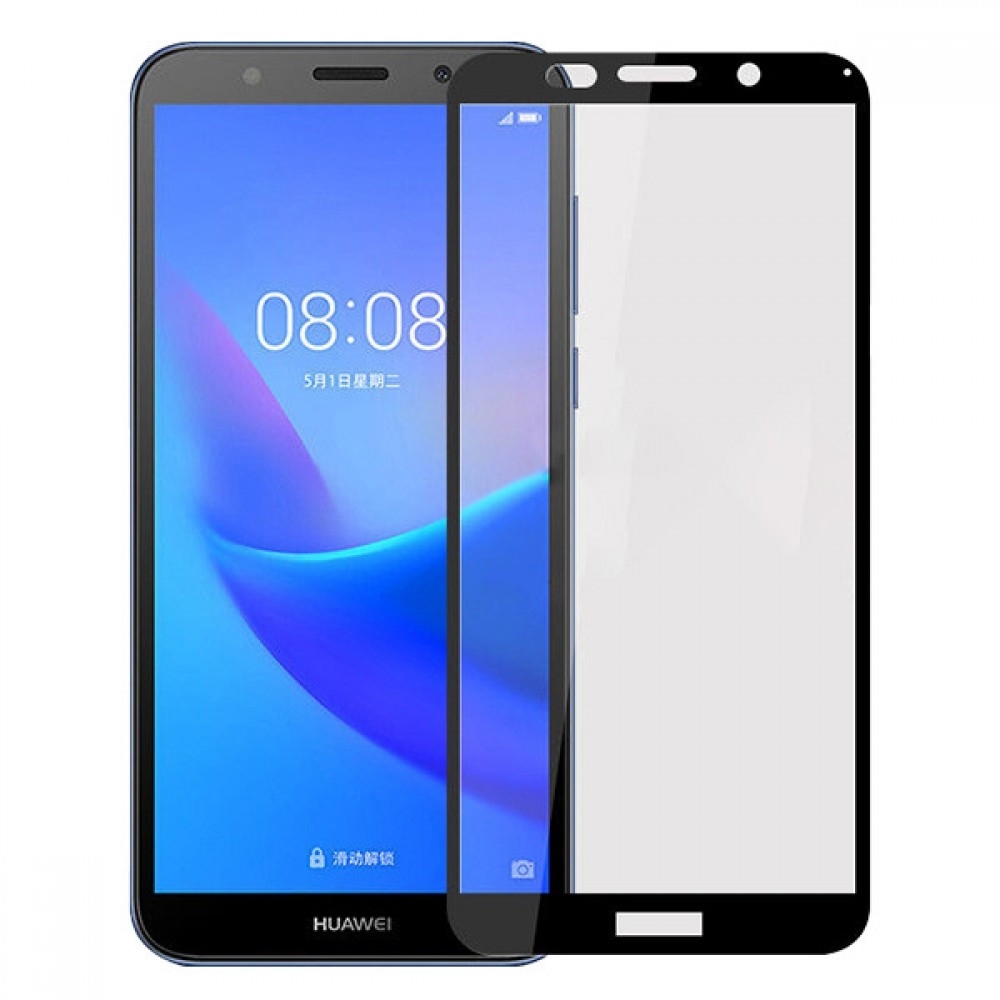 Προστασία Οθόνης Tempered Glass 9H/5D Full Glue Full Cover 0.3mm για Huawei Y5 2018/Y5 Prime 2018/Honor 7S - Χρώμα: Μαύρο