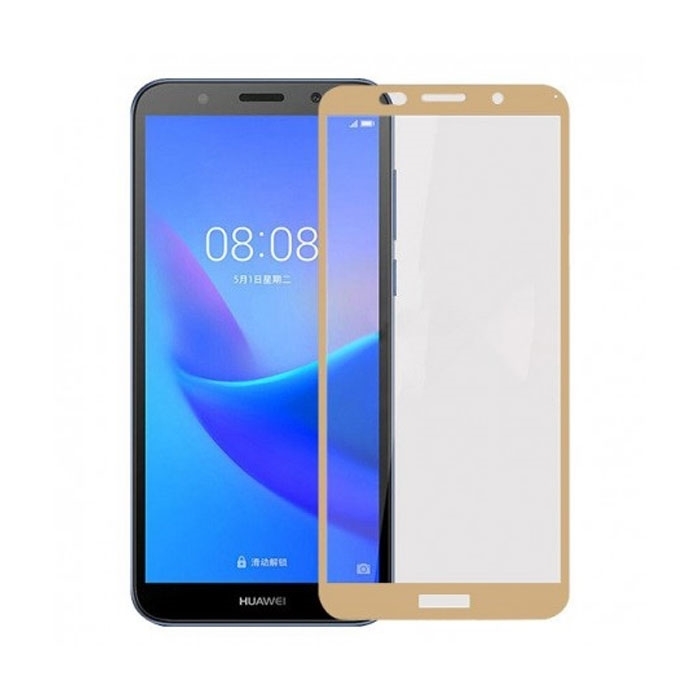 Προστασία Οθόνης Tempered Glass 9H/5D Full Glue Full Cover 0.3mm για Huawei Y5 2018/Y5 Prime 2018/Honor 7S - Χρώμα: Χρυσό