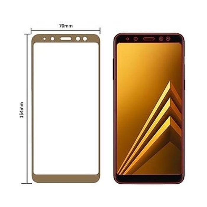 Προστασία Οθόνης Tempered Glass 5D Full Cover Full Glue 0.3mm για Samsung Galaxy A530F A8 2018 - Χρώμα: Χρυσό