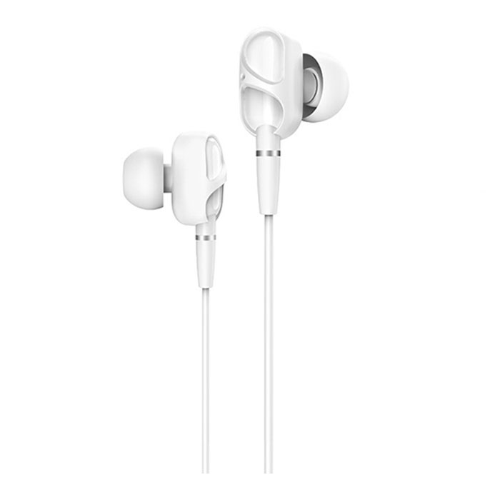 Earldom ET-E25 Ακουστικά / Double Dynamics Earphones - Χρώμα: Λευκό