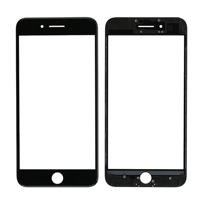 Τζαμάκι οθόνης Lens με OCA και Πλαίσιο για iPhone 7 Plus - Χρώμα: Μαύρο