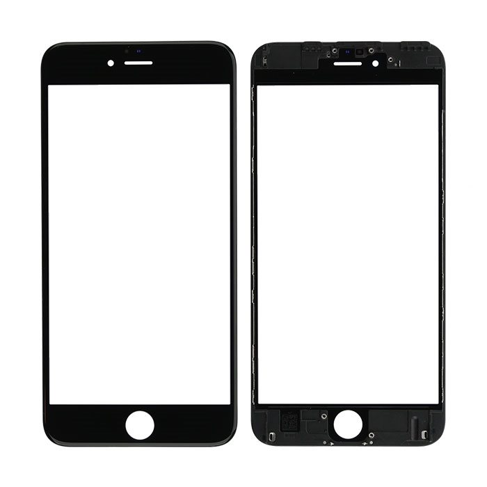 Τζαμάκι οθόνης Lens με OCA και Πλαίσιο για iPhone 6s Plus - Χρώμα: Μαύρο
