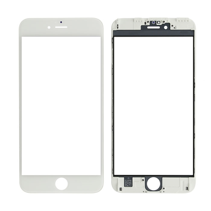 Τζαμάκι οθόνης Lens με OCA και Πλαίσιο για iPhone 6 - Χρώμα: Λευκό