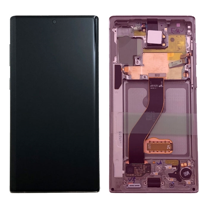 Γνήσια Οθόνη LCD με Μηχανισμό Αφής και Πλαίσιο για Samsung Galaxy Note 10 N970F GH82-20818F/GH82-20817F - Χρώμα: Ροζ