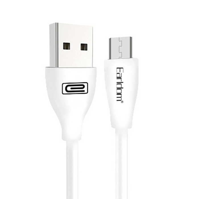 Earldom EC-087M Καλώδιο Γρήγορης Φόρτισης Micro USB 2.4Α - Χρώμα: Λευκό