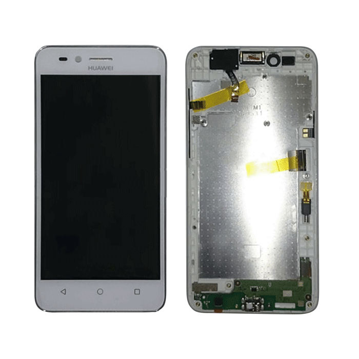Γνήσια Οθόνη LCD με Μηχανισμό Αφής και Πλαίσιο (Service Pack) για Huawei Ascend Y3II 4G - Χρώμα: Λευκό