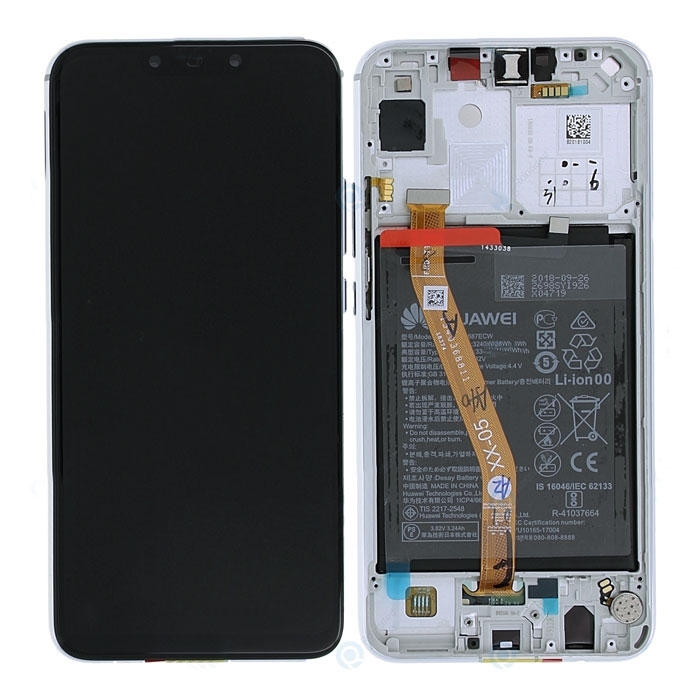 Γνήσια Οθόνη LCD με Μηχανισμό Αφής και Πλαίσιο με Μπαταρία για Huawei P Smart Plus/Nova 3i (Service Pack) 02352BUK - Χρώμα: Λευκό