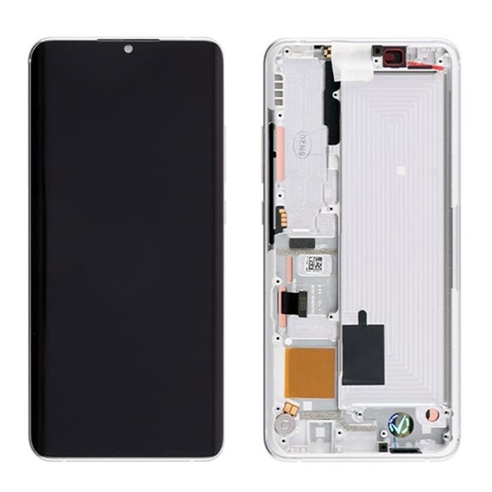 Γνήσια Οθόνη LCD με Μηχανισμό Αφής και Πλαίσιο για Xiaomi Mi Note 10 Lite 5600030F4L00 (Service Pack) - Χρώμα: Λευκό
