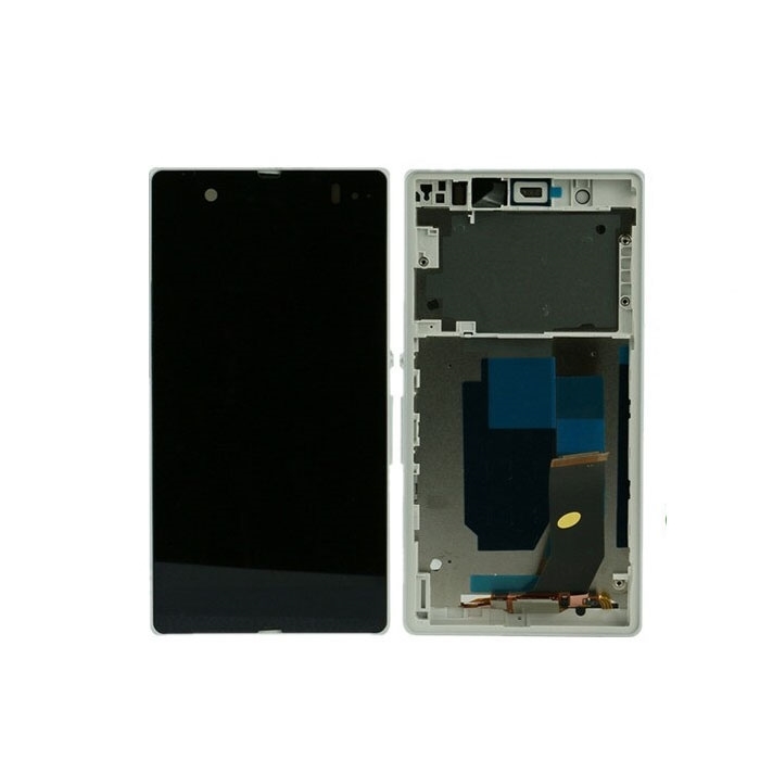 Οθόνη LCD με Μηχανισμό Αφής και Πλαίσιο για Sony Xperia Z - Χρώμα: Λευκό