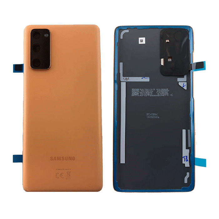 Γνήσιο Πίσω Καπάκι με Τζαμάκι Κάμερας για Samsung Galaxy S20 FE 4G G780/S20 FE 5G G781 GH82-24223F/GH82-24263F - Χρώμα: Cloud Orange