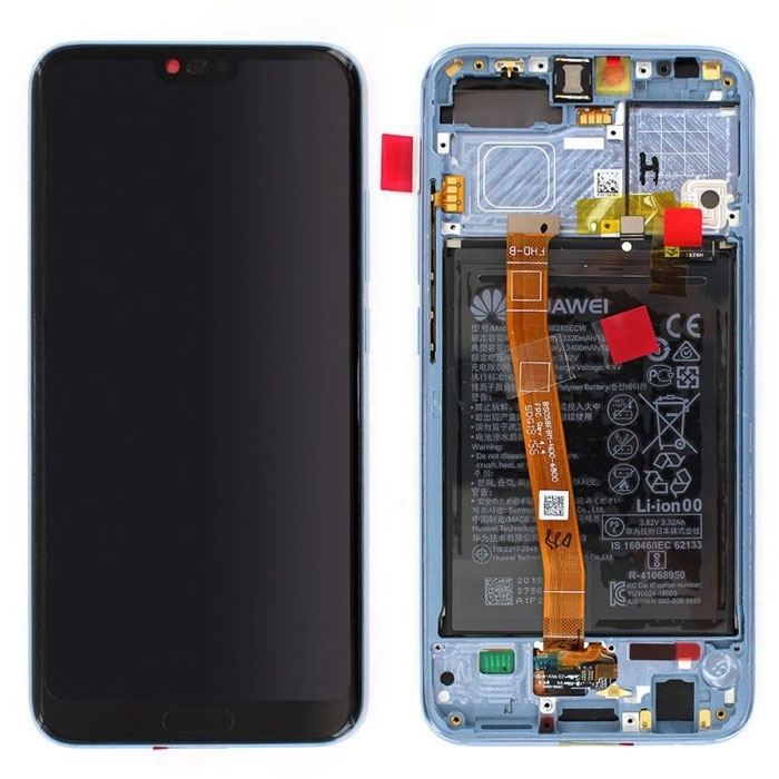 Γνήσια Οθόνη LCD με Μηχανισμό Αφής και Πλαίσιο με Μπαταρία για Huawei Honor 10 (Service Pack) 02351XAE - Χρώμα: Γκρι