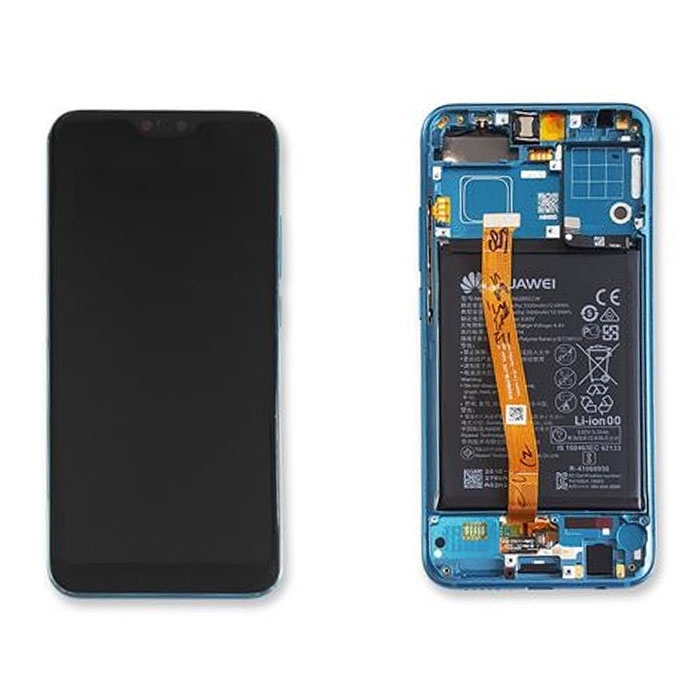 Γνήσια Οθόνη LCD με Μηχανισμό Αφής και Πλαίσιο με Μπαταρία για Huawei Honor 10 (Service Pack) 02351YDB - Χρώμα: Πράσινο