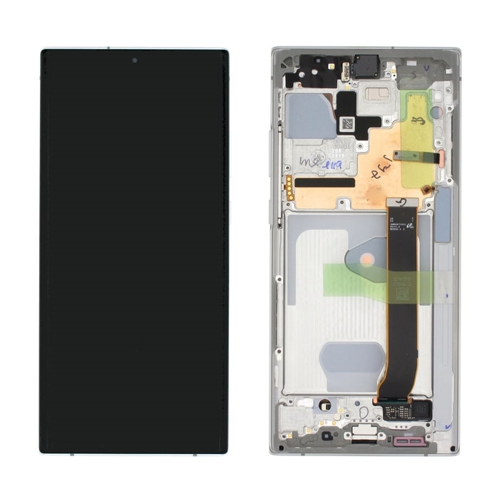 Γνήσια Οθόνη LCD με Μηχανισμό Αφής και Πλαίσιο για Samsung Galaxy Note 20 Ultra 5G/4G N986B GH82-23596C - Χρώμα: Λευκό