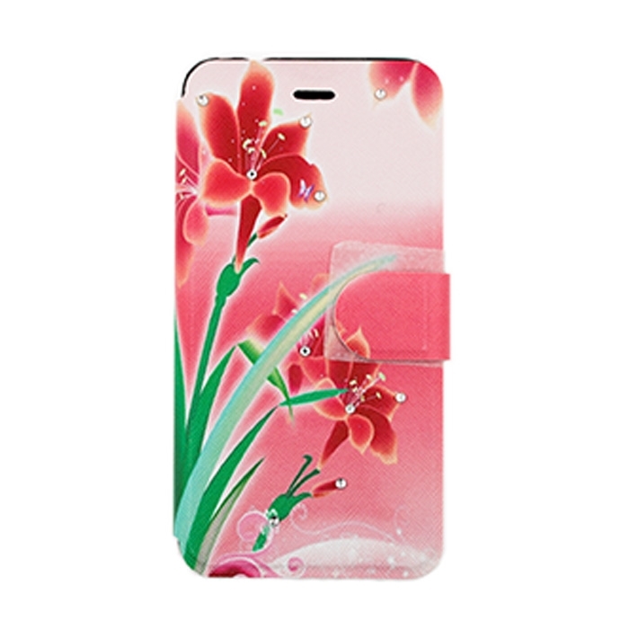 Θήκη Βιβλίο Stand Leather Wallet with Clip για Huawei P8 Lite - Σχέδιο: Ροζ Λουλούδια
