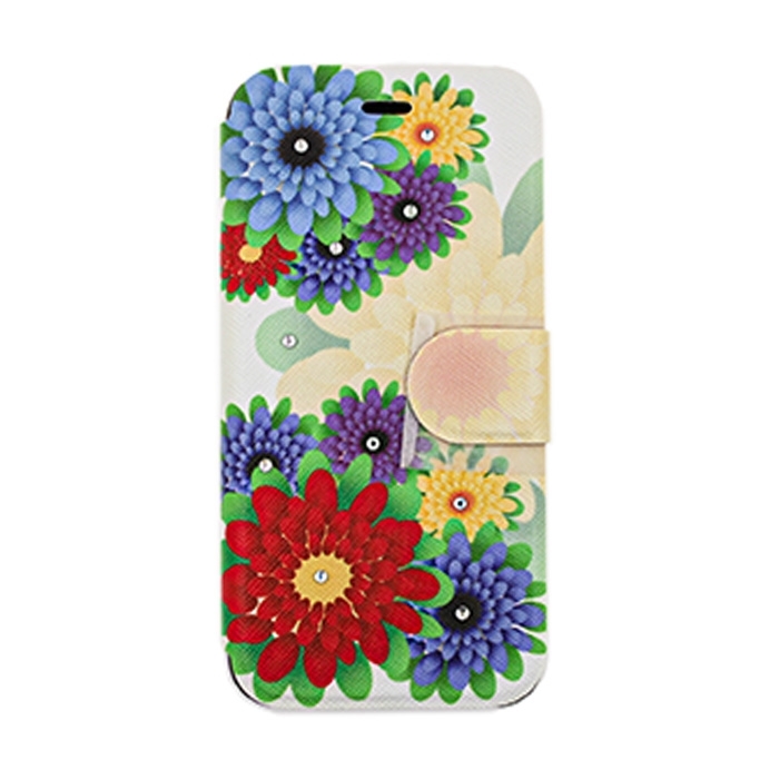 Θήκη Βιβλίο Stand Leather Wallet with Clip για Huawei P8 Lite 2017 - Σχέδιο: Πολύχρωμα Λουλούδια