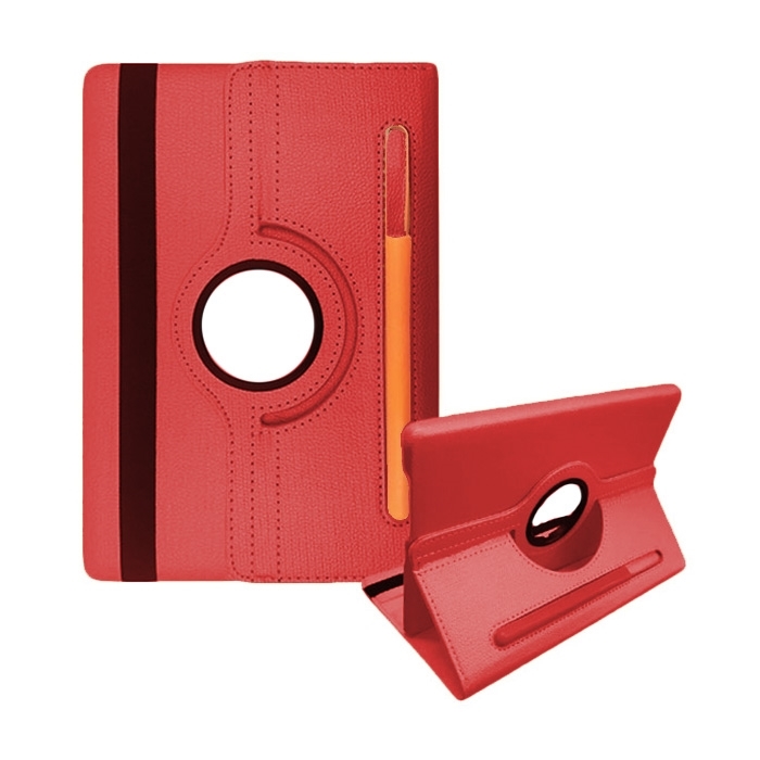 Θήκη Rotating 360 Stand with pencil Case για Lenovo M10 Plus 3RD Gen 10.6 - Χρώμα: Κόκκινο