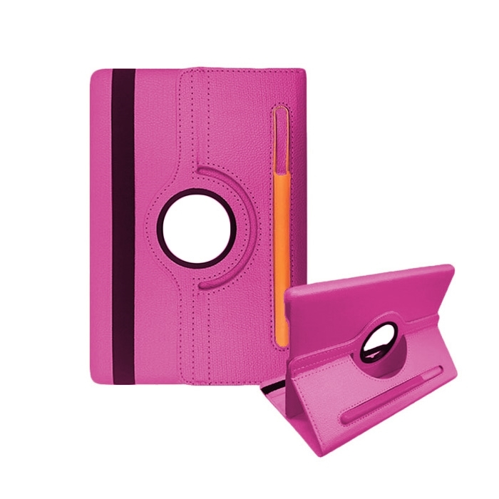 Θήκη Rotating 360 Stand with Pencil Case για Samsung T290 - Χρώμα: Ροζ