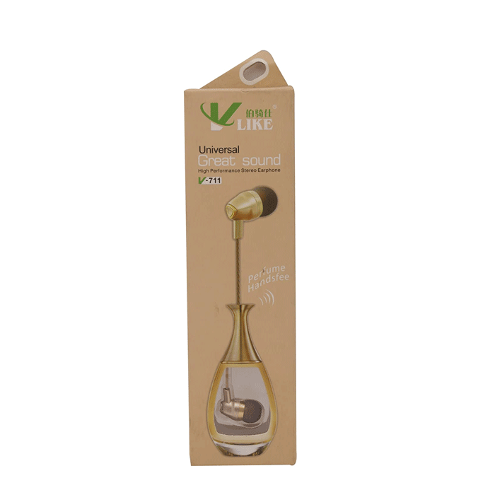 Vlike V-711 Handsfree Earphones Perfume ακουστικά με Άρωμα - Χρώμα: Χρυσό