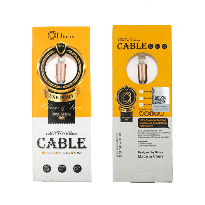 Dimax Καλώδιο Φόρτισης Lightning to USB / Charging Cable 1μ - Χρώμα : Ροζ-Χρυσό
