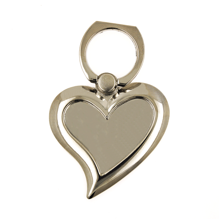 iRing Masstige Finger/Kickstand Σχέδιο Καρδία - Χρώμα: Ασημί