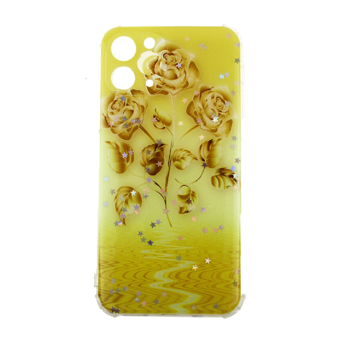 Θήκη Πλάτης Σιλικόνης για Apple iPhone 11 Pro - Σχέδιο : Κίτρινα Λουλούδια