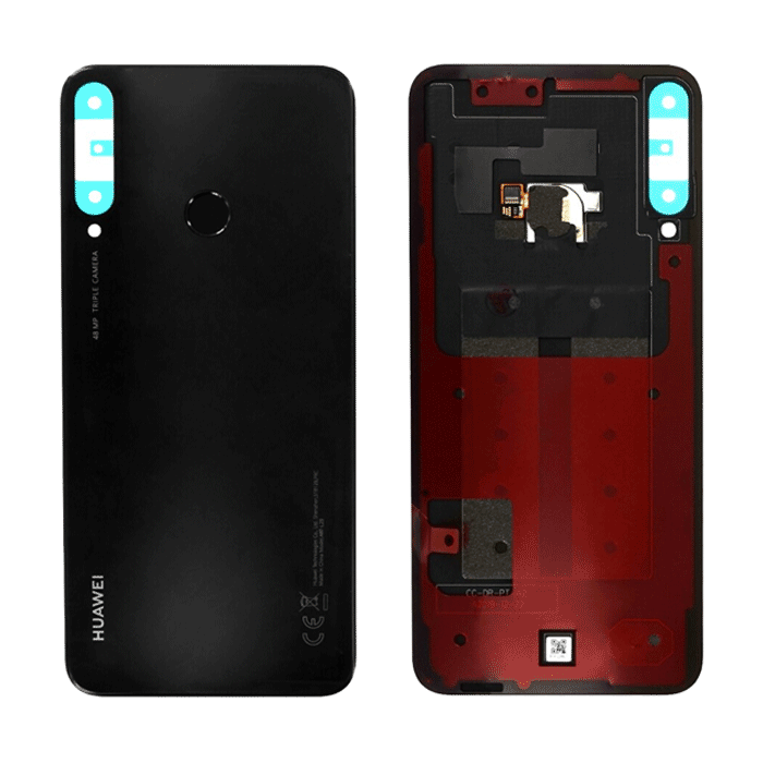 Γνήσιο Πίσω Καπάκι με Τζαμάκι Κάμερας για Huawei P40 Lite E 02353LJE - Χρώμα: Μαύρο