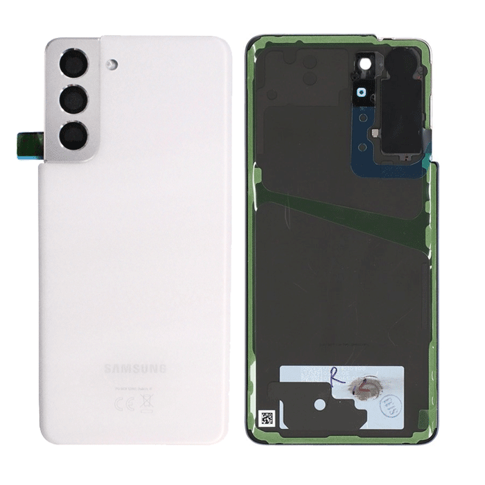 Γνήσιο Πίσω Καπάκι με Τζαμάκι Κάμερας για Samsung Galaxy S21 5G G991 GH82-24520C - Χρώμα: Phantom White