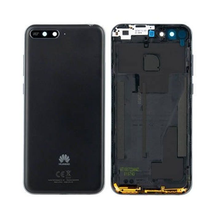 Γνήσιο Πίσω Καπάκι και Τζαμάκι Κάμερας για Huawei Y6 2018 97070TXT - Χρώμα: Μαύρο