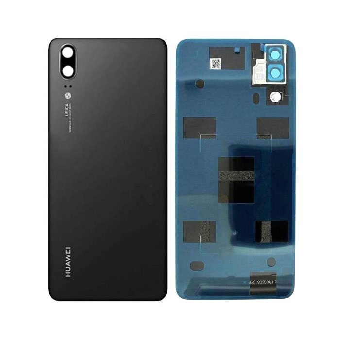 Γνήσιο Πίσω Καπάκι με Τζαμάκι Κάμερας για Huawei P20 Dual Sim 02351WKS - Χρώμα: Μαύρο