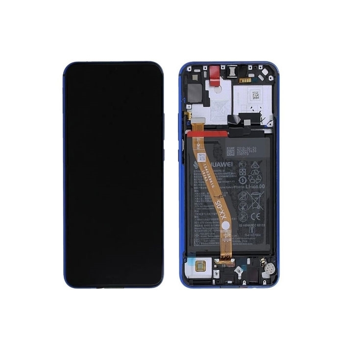 Γνήσια Οθόνη LCD με Μηχανισμό Αφής και Πλαίσιο με Μπαταρία για Huawei P Smart Z (Service Pack) 02352RXU / STK-LX1 - Χρώμα: Μπλε